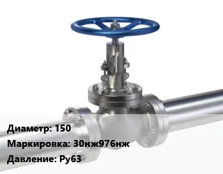 Задвижка нержавеющая 150 30нж976нж Ру63